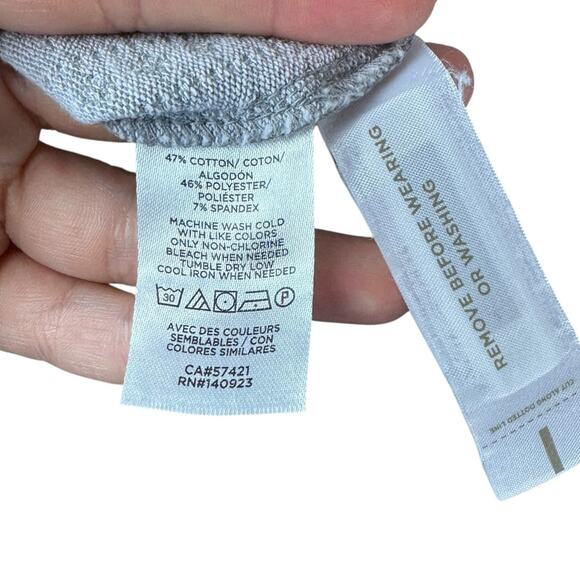 LOFT Plus Gray & White Jacquard Pattern Stretch Knit Button Back Babydoll Dress - Picture 13 of 13